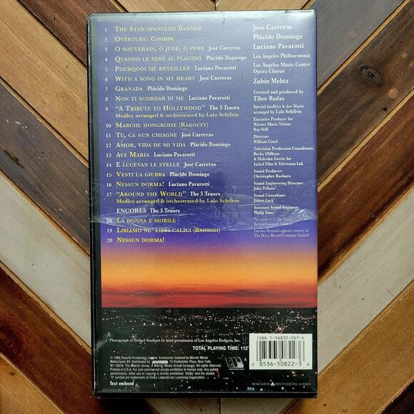 "The Three Tenors" in Concert (VHS, 1994, Hard Case) New & Sealed / Clam Shell - Picture 2 of 2